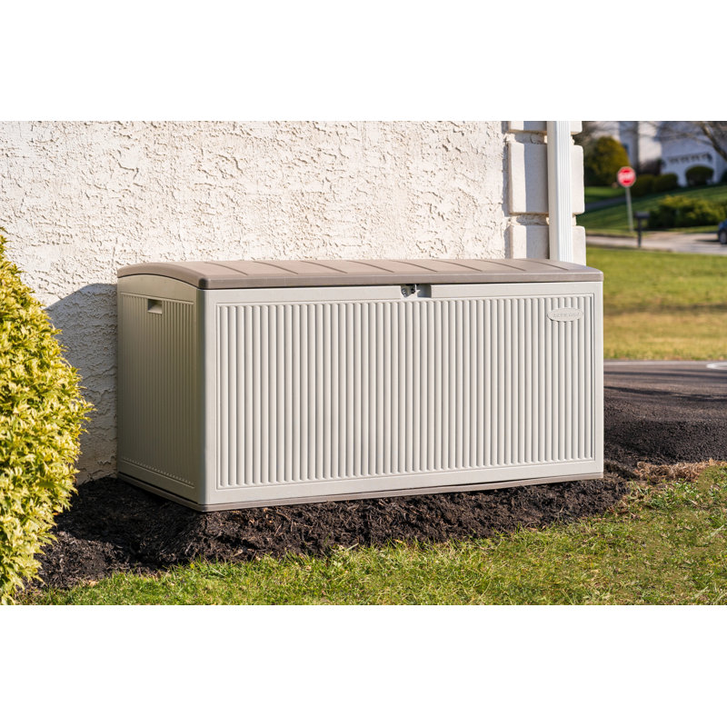 Suncast 160 Gallons Water Resistant Deck Box in Ellie Gray & Reviews